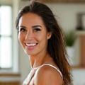 Maria Rodriguez, 45, smiling brightly with a healthy glow.